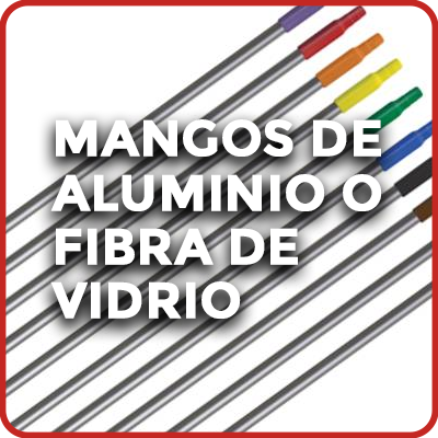 Mangos de aluminio o fibra de vidrio